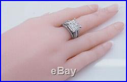 10K Gold 2.00ctw H-K/SI-I Round Square & Baguette Cut Diamond Cocktail Ring 7