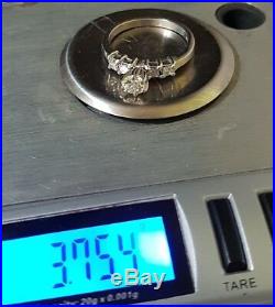 14K. 80 Ctw Diamond Engagement Ring White Gold Si1-2 Sz 7.75 3.75Gr H-K Perfect