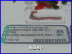 1980 Kenner Star Wars Yoda, Orange Snake, M. I. H. K Tag, AFA Graded 85 NM+