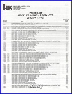 1997 Heckler & Koch Brochure with Price List. 1997 H&K