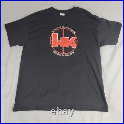 2 Vtg HK Heckler & Koch T-Shirt Without Compromise Hanes Heavyweight 50/50 Sz XL