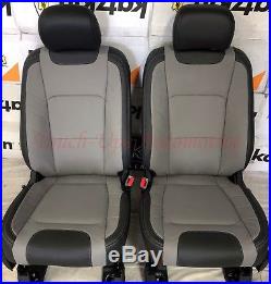 2015-2018 Ford F150 XLT SuperCrew KATZKIN Leather Seat Covers LIMITED Black Gray
