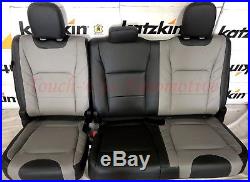 2015-2018 Ford F150 XLT SuperCrew KATZKIN Leather Seat Covers LIMITED Black Gray