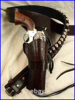 22 Ruger Colt S&W Western Fast Draw Sixgun Pistol Leather Gun Holster Belt