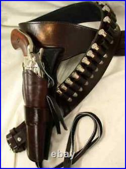 22 Ruger Colt S&W Western Fast Draw Sixgun Pistol Leather Gun Holster Belt