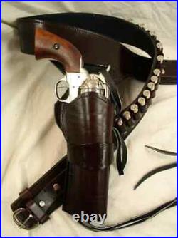 22 Ruger Colt S&W Western Fast Draw Sixgun Pistol Leather Gun Holster Belt