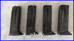 4 x Heckler & Koch Factory 10 Round USPC/P2000 9mm Magazine with Pinky Rest