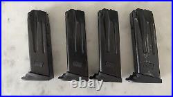 4 x Heckler & Koch Factory 10 Round USPC/P2000 9mm Magazine with Pinky Rest