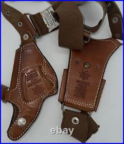 45 AUTO 9mm BIANCHI SCORPIO SHOULDER SYSTEM, #13 HOLSTER, #13C AMMO POUCH RARE