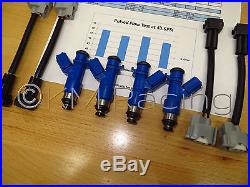 4x New OEM Denso Acura RDX 410cc Fuel Injectors withAdapters Flow Sheet Included