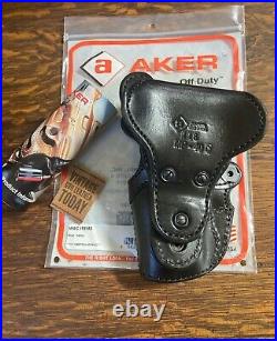 AKER Blue Line Drop Duty Holster Black Leather For Smith Wesson M&P 40 Compact