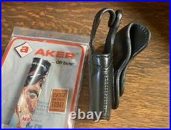 AKER Blue Line Drop Duty Holster Plain Black Leather For Smith Wesson M&P 40