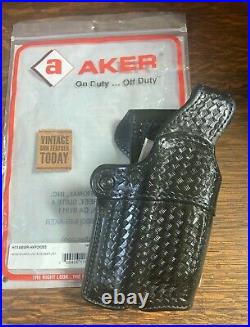 AKER Nightguard Low Ride Black Leather Duty Holster For HK H&K P2000 Heckler