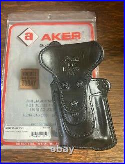 AKER Nightguard Low Ride Black Leather Duty Holster For HK H&K P2000 Heckler
