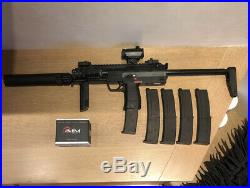 Airsoft KWA HK MP7 GAS BLOWBACK With 5 Mags, Power Up Suppressor and Scope