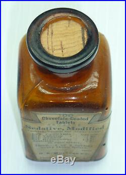Antique bottle Cannabis Sedative Tablets chocolate covered H. K. Mulford