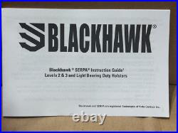 BLACKHAWK Serpa Level 3 Tactical Black Holster RH OPEN PKG BLACKHAWK Serpa Level 3 Tactical Black Holster RH OPEN PKG