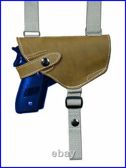 Barsony Olive Drab Leather Shoulder Holster with Dbl Mag Pouch Kahr HK FNX Compact