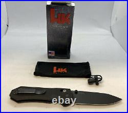 Benchmade Heckler & Koch HK 14715 Folding Knife Black With Fabric Pouch Rare! New