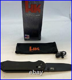 Benchmade Heckler & Koch HK 14715 Folding Knife Black With Fabric Pouch Rare! New