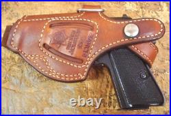 Bianchi RH 13 SCORPION PPK PPK/S Suede Lined Brown Leather Holster thumb break