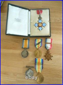 Capt. Spencer Freeman & H. K. Toler (Wife) WWI Medals inc. Mons Star & CBE 1942