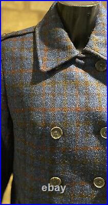 Coathouse Harris Tweed Hand Woven Pure New WooL Ladies Peacoat Size 12 Or 14