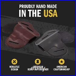 Comfortable 3 Slot Leather Gun Belt Holster Fit for Compact Firearms