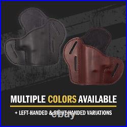 Comfortable 3 Slot Leather Gun Belt Holster Fit for Compact Firearms