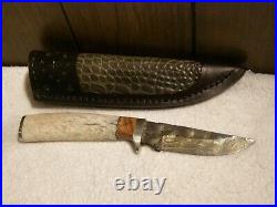 Custom Knife -Damascus blade and beautiful handle- H. K. DERR