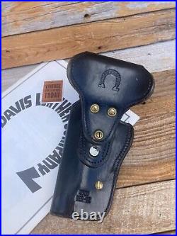 Davis 4500 Black Basketweave Leather OWB Holster For Beretta 92F 92FS 96