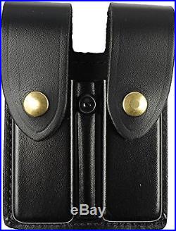 DeSantis Double Mag Pouch, Black, Brass Snap H&K P7M8 & Similar