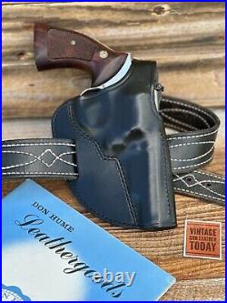 Don Hume H722 Black Leather OWB Revolver Holster For S&W 4 K 10 19 12 15 Right