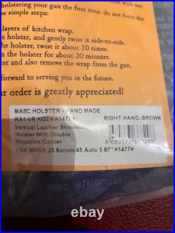 Fits H&K MARK 23 Socom 45 Auto 5.87BBL Shoulder Holster Double Mag #1477# RH