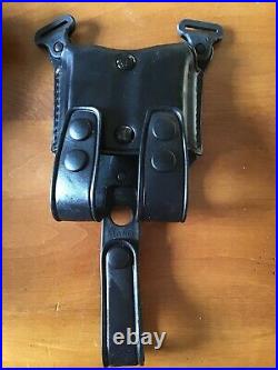 Fits H&K P2000 3BBL Subcompact Leather Horiz. Shoulder Holster Double Mag #6010#