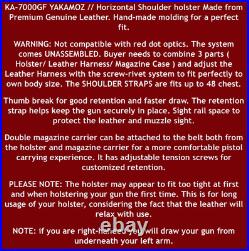 Fits H&K P2000 Subcom 3BBL Horizontal Shoulder Holster WithDouble Mag #6010# RH