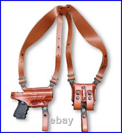 Fits H&K P30 9/40 3.85BBL Horizontal Leather Shoulder Holster #1027# RH