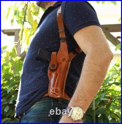 Fits H&K P30 9/40 3.85BBL Leather Shoulder Holster Double Mag Case #1027# RH