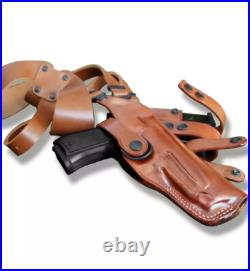 Fits H&K P30 9/40 3.85BBL Leather Shoulder Holster Double Mag Case #1027# RH