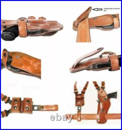 Fits H&K P30 9/40 3.85BBL Leather Shoulder Holster Double Mag Case #1027# RH