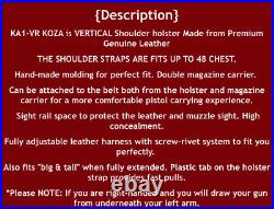 Fits H&K P30 9/40 3.85BBL Leather Shoulder Holster Double Mag Case #1027# RH