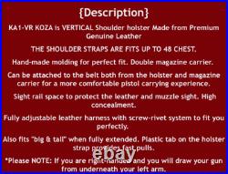 Fits H&K P30 9/40 3.85BBL Leather Shoulder Holster Double Mag Case #1027# RH