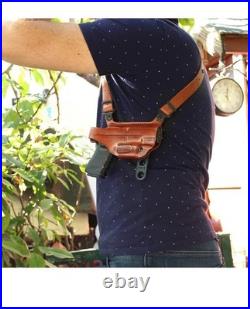 Fits H&K USP Com 9mm 3.58BBL Leather Shoulder Holster With Double Mag #1023# RH