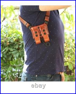 Fits H&K USP Com 9mm 3.58BBL Leather Shoulder Holster With Double Mag #1023# RH