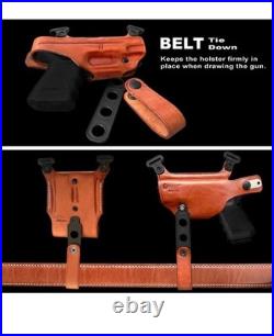 Fits H&K USP Com 9mm 3.58BBL Leather Shoulder Holster With Double Mag #1023# RH