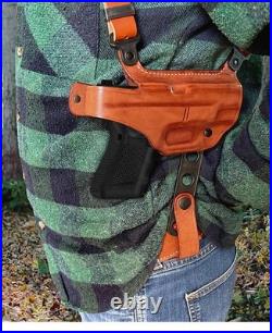 Fits H&K USP Com 9mm 3.58BBL Leather Shoulder Holster With Double Mag #1023# RH
