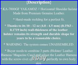 Fits H&K USP Com 9mm 3.58BBL Leather Shoulder Holster With Double Mag #1023# RH