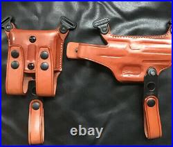 Fits H&K USP Compact 9mm #1023# Horizontal Leather Shoulder Holster Double Mag