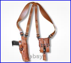 Fits H&K VP9 9mm 4.09BBL Leather Shoulder Holster Double Mag #1600# RH