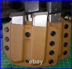 Fits a H&K P2000 9mm Quad Pouch Kydex Mag Pouch Black ODGreen or Coyote
